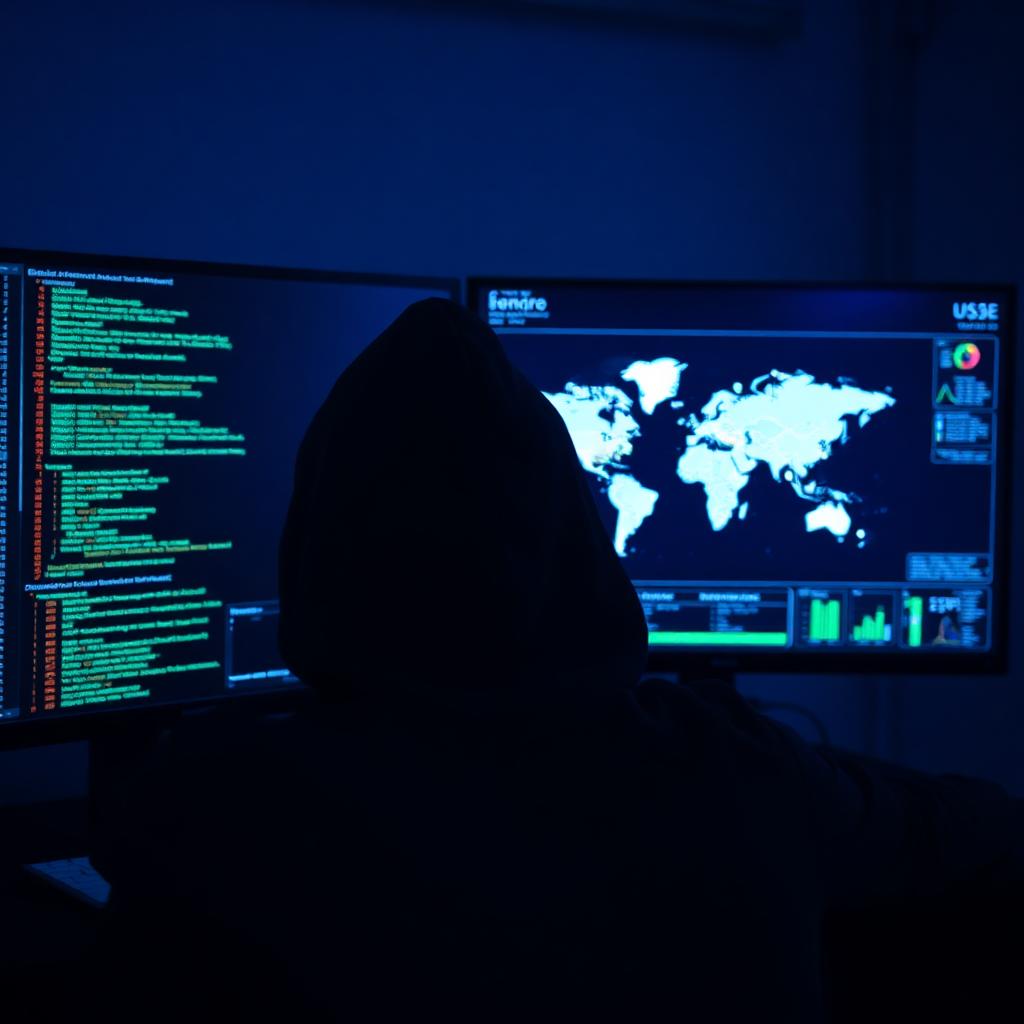 Security analyst monitoring cyber threats